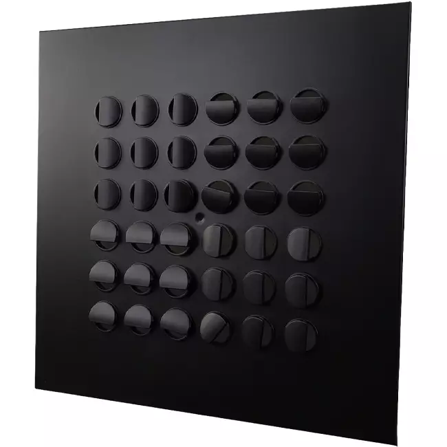 Multinozzle plafondrooster 596x596mm - MN24 RAL 9005 30% glans
